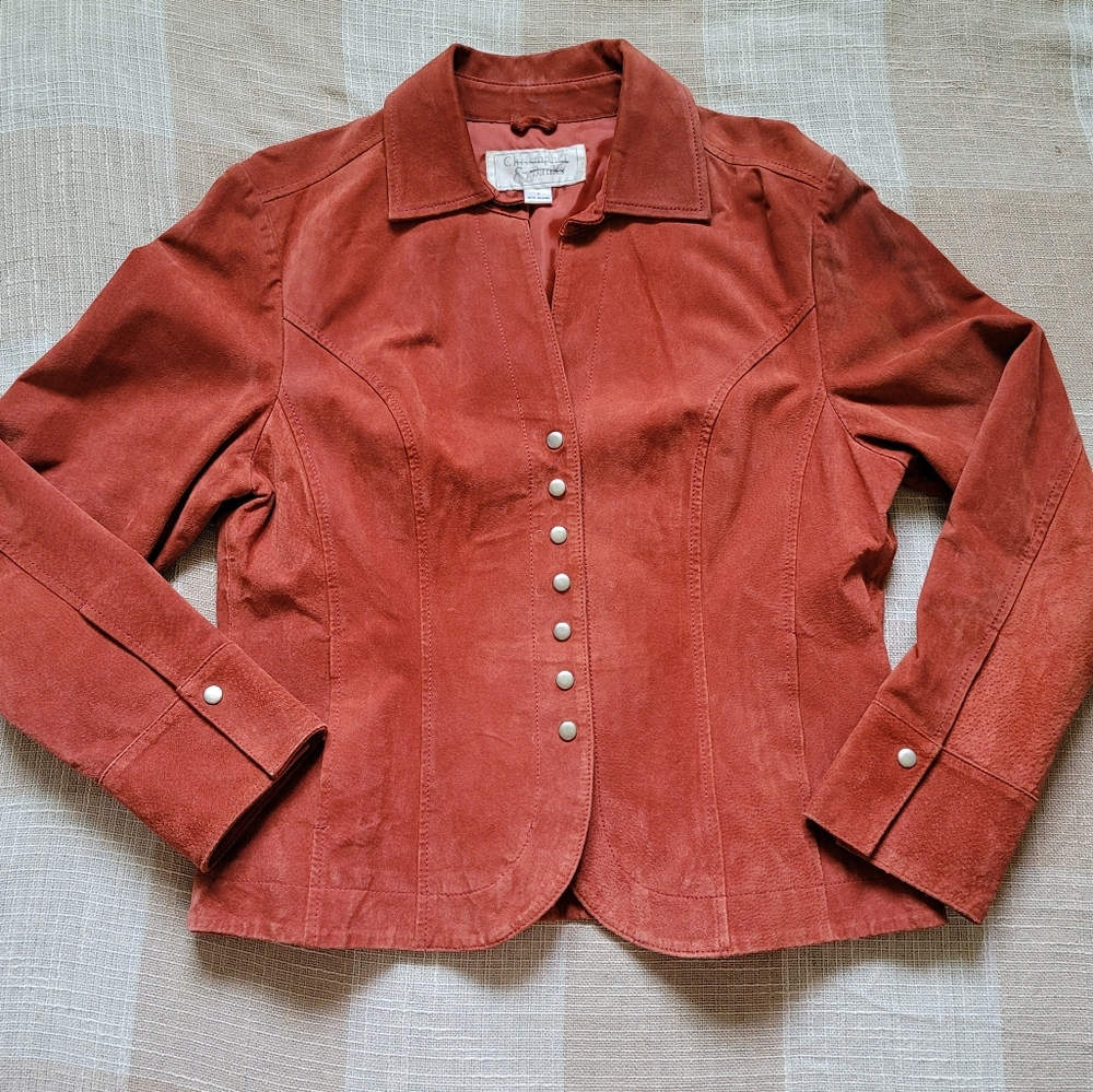 Vintage Leather Button Down Blazer - image 3